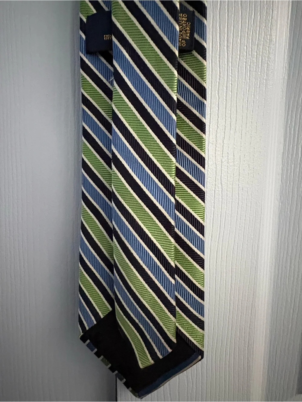 Brooks Brothers Blue, Green & Navy Diagonal Stripe Tie